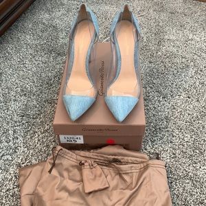 Gianvito Rossi stonewash plexi denim heel size 40.5